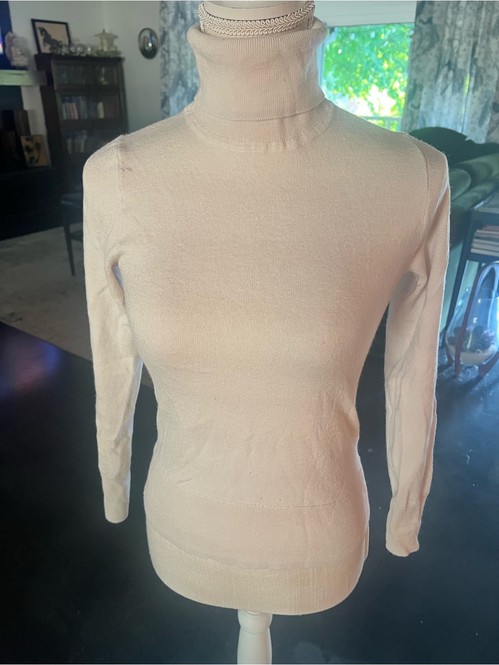 Jcrew Light Cream Turtleneck Long-Sleeve Knit Top